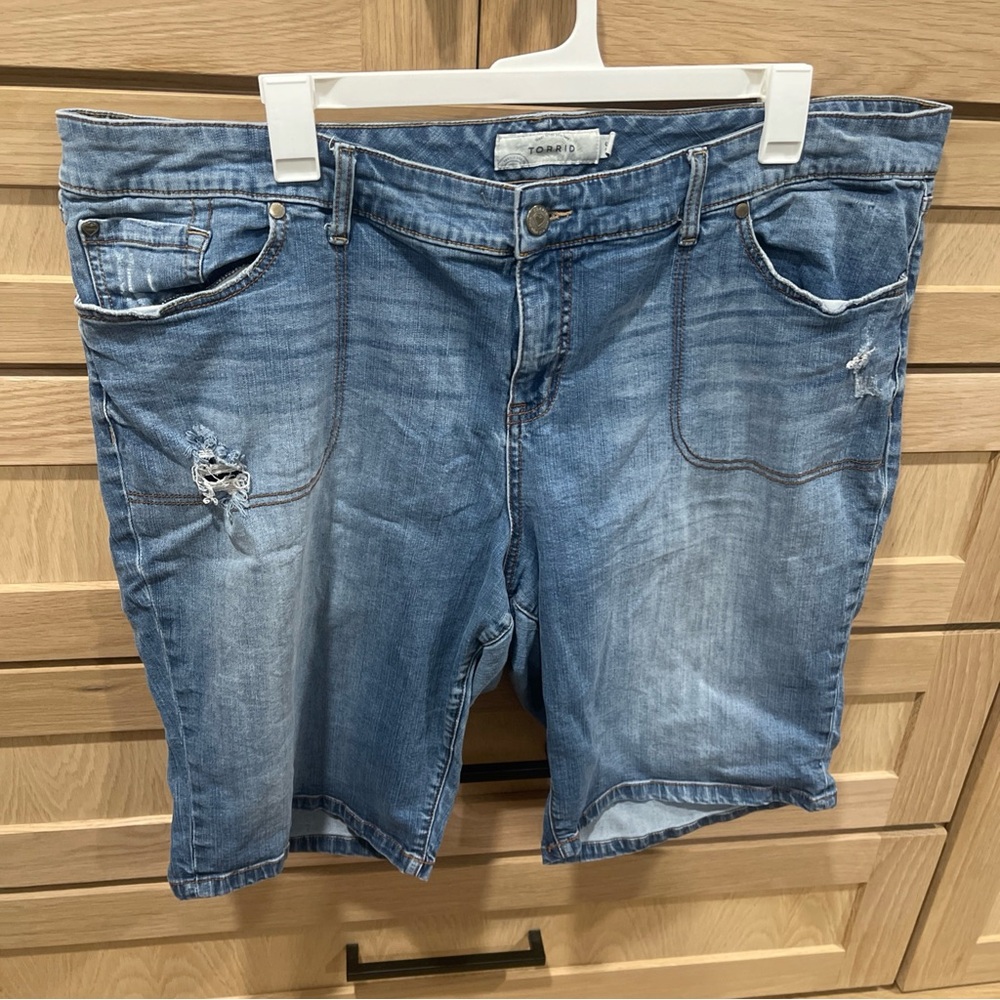 Torrid Blue Denim Bermuda Shorts